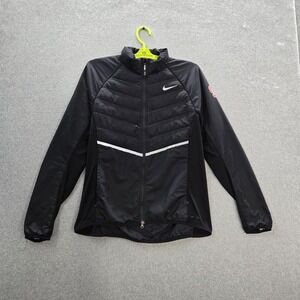 Stanford Cardinal Women Jacket‎ L Black Nike Logo Aeroloft 800 Down Puffer